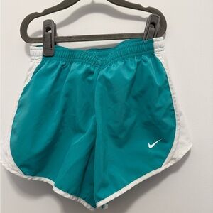 Nike Girls Teal Athletic Shorts with White Trim